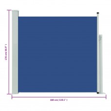 Izvelkama sānu markīze, 170x300 cm, zila