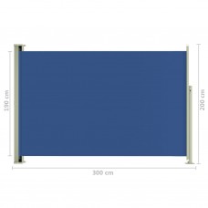 Izvelkama sānu markīze, 200x300 cm, zila
