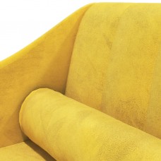 Zvilnis ar cilindra formas spilvenu, dzeltens samts