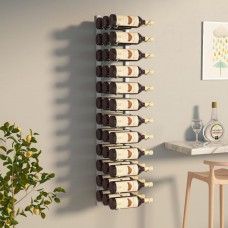 Sienas vīna pudeļu plaukts 36 pudelēm, balts, dzelzs