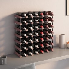 Vīna pudeļu plaukts 42 pudelēm, brūns priedes masīvkoks