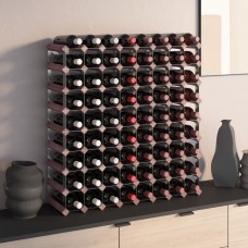 Vīna pudeļu plaukts 72 pudelēm, brūns priedes masīvkoks