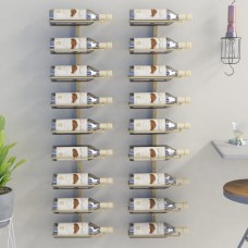 Vīna pudeļu sienas plaukti 9 pudelēm, 2 gab., zeltaina dzelzs