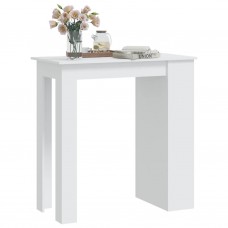 Bāra galds ar plauktu, balts, 102x50x103,5 cm, skaidu plāksne