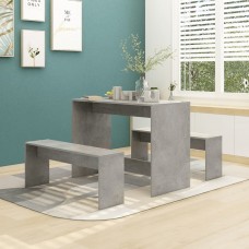 3-daļīgs virtuves mēbeļu komplekts, betonpelēks, skaidu plāksne