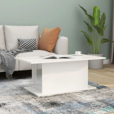 Kafijas galdiņš, spīdīgi balts, 102x55,5x40 cm, skaidu plāksne