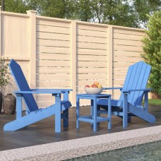 Dārza krēsli ar galdiņu, hdpe, ūdens zili