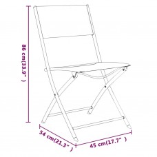 Saliekami dārza krēsli, 4 gab., melni, tērauds un tekstilēns