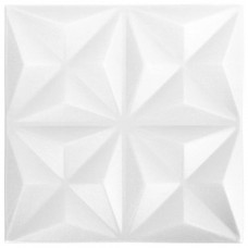 3d sienas paneļi, 48 gab., 50x50 cm, balts origami, 12 m²