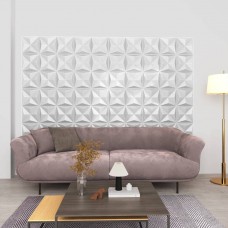 3d sienas paneļi, 48 gab., 50x50 cm, balts origami, 12 m²