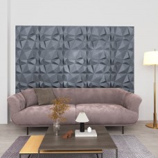 3d sienas paneļi, 48 gab., 50x50 cm, pelēki dimanti, 12 m²