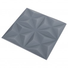 3d sienas paneļi, 24 gab., 50x50 cm, pelēks origami, 6 m²