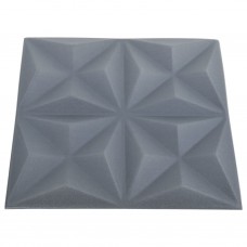 3d sienas paneļi, 24 gab., 50x50 cm, pelēks origami, 6 m²