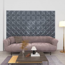 3d sienas paneļi, 48 gab., 50x50 cm, pelēks origami, 12 m²