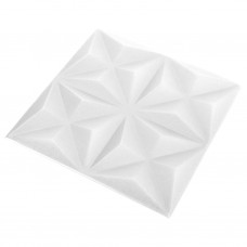3d sienas paneļi, 12 gab., 50x50 cm, balts origami, 3 m²
