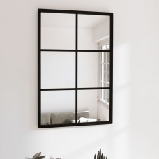 Sienas spogulis, melns, 60x40 cm, metāls