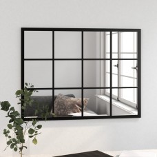 Sienas spogulis, melns, 80x60 cm, metāls