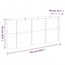 Augstā puķu kaste, 152x40x68 cm, pulverkrāsots tērauds, zaļa