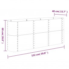 Augstā puķu kaste, 152x40x68 cm, pulverkrāsots tērauds, pelēka