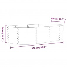 Augstā puķu kaste, 152x80x36 cm, pulverkrāsots tērauds, zaļa