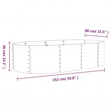 Augstā puķu kaste, 152x80x36 cm, pulverkrāsots tērauds, pelēka