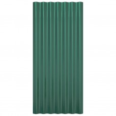 Jumta paneļi, 12 gab., pulverkrāsots tērauds, zaļi, 80x36 cm