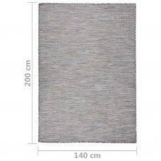 Āra paklājs, 140x200 cm, brūns ar zils