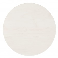 Galda virsma, balta, ø40x2,5 cm, priedes masīvkoks