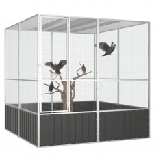 Putnu būris, antracītpelēks, 213,5x217,5x211,5 cm, tērauds