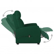 Atpūtas krēsls, paceļams, atgāžams, tumši zaļš audums