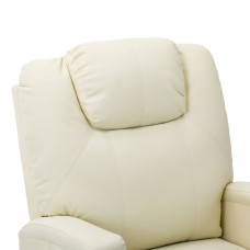 Atpūtas krēsls, paceļams, atgāžams, krēmkrāsas mākslīgā āda
