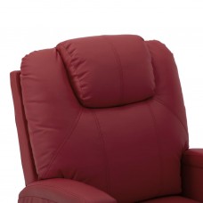 Atpūtas krēsls, paceļams, atgāžams, vīnsarkana mākslīgā āda