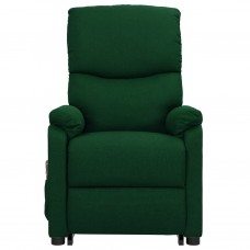 Masāžas krēsls, paceļams, atgāžams, tumši zaļš audums