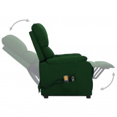 Masāžas krēsls, paceļams, atgāžams, tumši zaļš audums