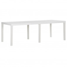 Dārza galds, 220x90x72 cm, plastmasa, balts