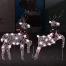 Ziemassvētku ziemeļbrieži, 2 gab., zeltaini, 40 led