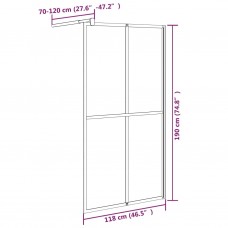 Dušas siena, 118x190 cm, tumšs rūdītais stikls