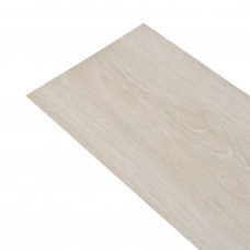 Grīdas dēļi, pašlīmējoši, 2,51 m², balta ozolkoka krāsa, pvc