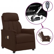 Elektrisks masāžas krēsls, atgāžams, brūna mākslīgā āda