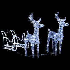 Ziemassvētku dekorācija, ziemeļbrieži un kamanas, 240 led