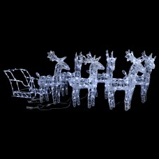 Ziemassvētku dekorācija, ziemeļbrieži un kamanas, 320 led