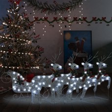 Ziemassvētku dekorācija, ziemeļbrieži un kamanas, 100 led