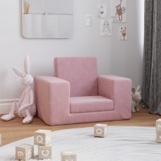 Bērnu dīvāngulta, rozā, mīksts plīšs
