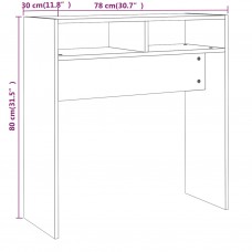 Konsoles galds, pelēka ozolkoka, 78x30x80 cm, inženierijas koks