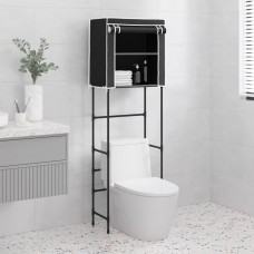 Plaukts tualetes podam, 2 līmeņi, melns, 56x30x170 cm