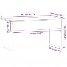 Kafijas galdiņš spīdīgi balts 102x50,5x52,5cm inženierijas koks