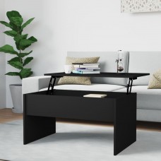 Kafijas galdiņš, melns, 80x50,5x41,5 cm, inženierijas koks