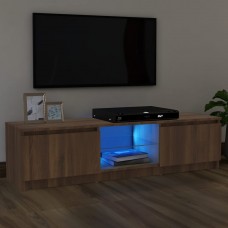Tv skapītis ar led gaismiņām, ozolkoka krāsa, 120x30x35,5 cm