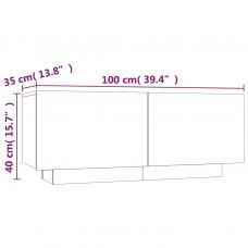 Tv skapītis, pelēka ozolkoka, 100x35x40 cm, inženierijas koks