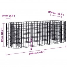 Gabions, augstā puķu kaste, cinkota dzelzs, 190x50x50 cm